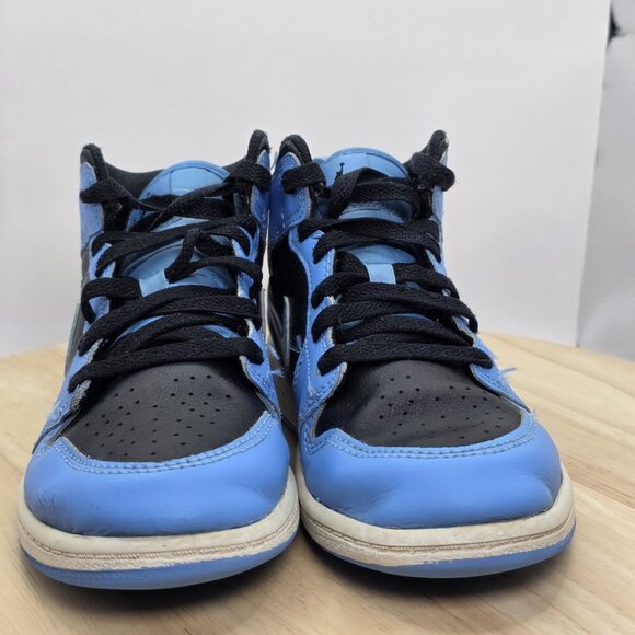 Nike Boys Air Jordan 1 Mid DQ8424-401 Blue Basketball Shoes Sneakers Size 2Y - Picture 2 of 9